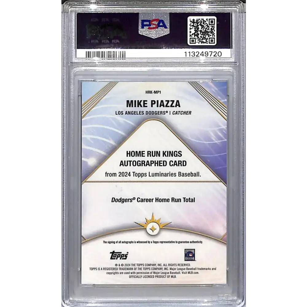 2024 Topps Luminaries Home Run Kings Blue #HRK-MP1 Mike Piazza PSA 9 MINT Auto 2/5 Los Angeles Dodgers - Baseball Card