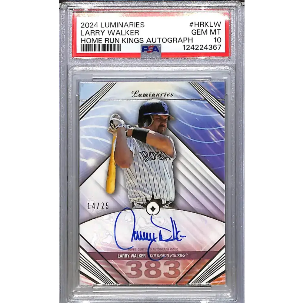 2024 Topps Luminaries Home Run Kings #HRK-LW Larry Walker PSA 10 GEM MINT Auto 14/25 Colorado Rockies - Baseball Card