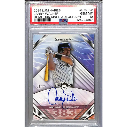 2024 Topps Luminaries Home Run Kings #HRK-LW Larry Walker PSA 10 GEM MINT Auto 14/25 Colorado Rockies - Baseball Card