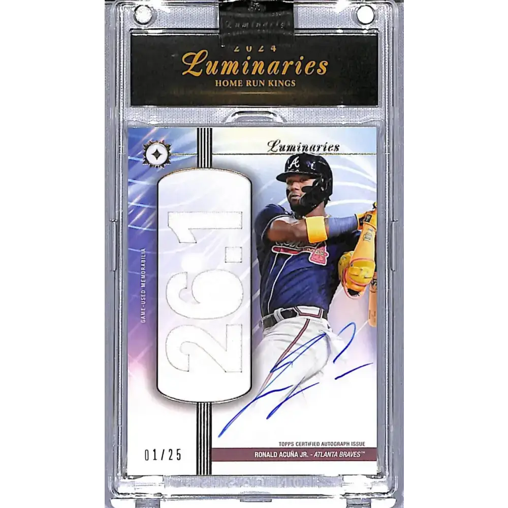 2024 Topps Luminaries Home Run Kings #HRKAR-RAC Ronald Acuna Jr. NM-MT MEM Auto 01/25 Atlanta Braves - Baseball Card
