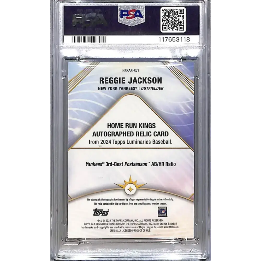 2024 Topps Luminaries Home Run Kings #HRKAR-RJ1 Reggie Jackson PSA 9 MINT MEM Auto 25/25 New York Yankees - Baseball