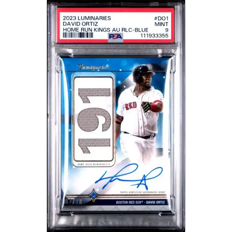 2024 Topps Luminaries Home Run Kings Relics Blue #HRKAR-DO David Ortiz PSA 9 MINT MEM Auto 2/10 Boston Red Sox Baseball