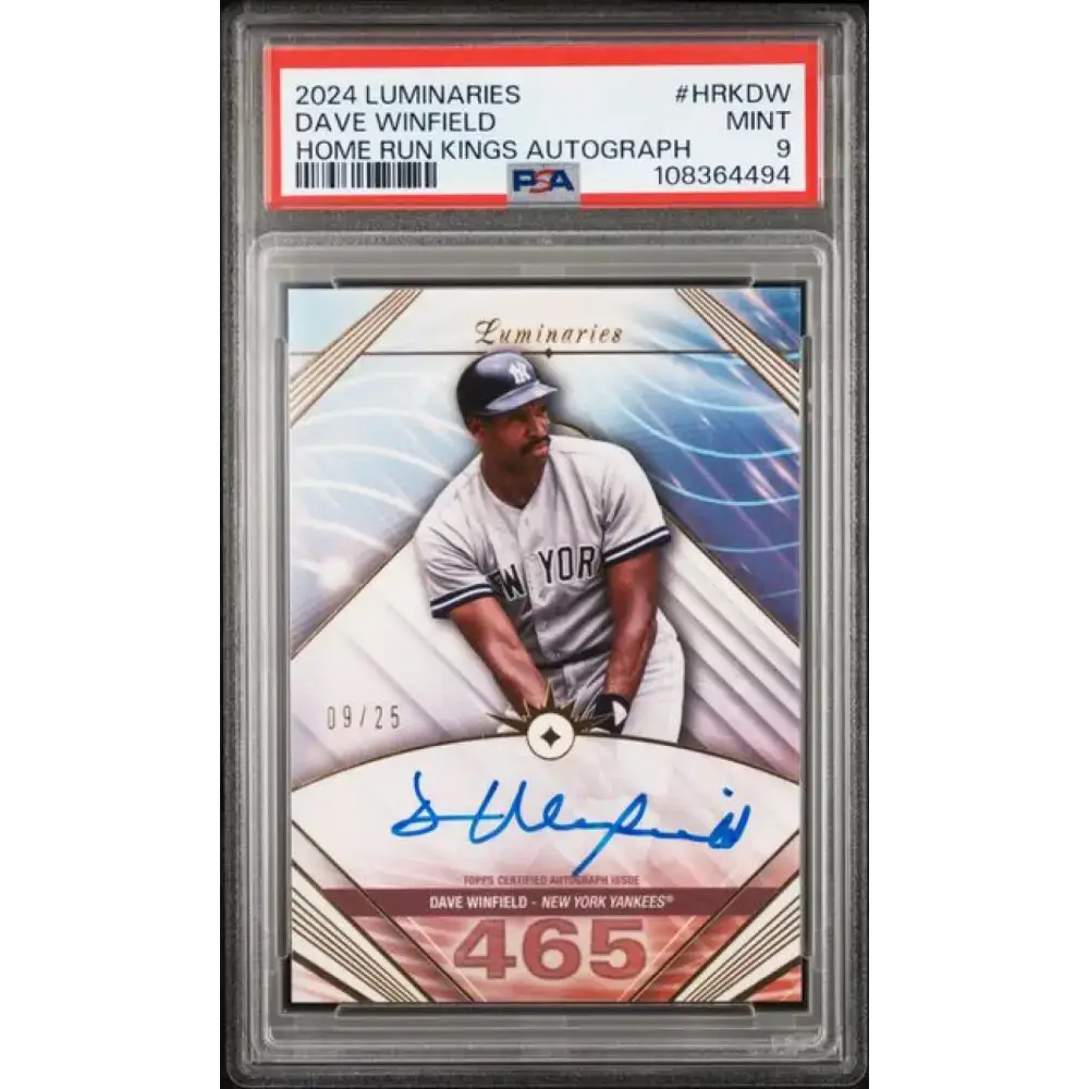 2024 Topps Luminaries #HRKDW Dave Winfield PSA 9 MINT Auto 9/25 New York Yankees Baseball Card - Baseball Card Single
