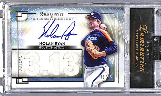 2024 Topps Luminaries Masters Of The Mound #MOMAR-NR1 Nolan Ryan NM-MT MEM Auto 3/25 Houston Astros - Baseball Card