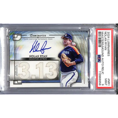 2024 Topps Luminaries Masters of the Mound #MOMAR-NR1 Nolan Ryan PSA 9 MINT MEM Auto 18/25 Houston Astros