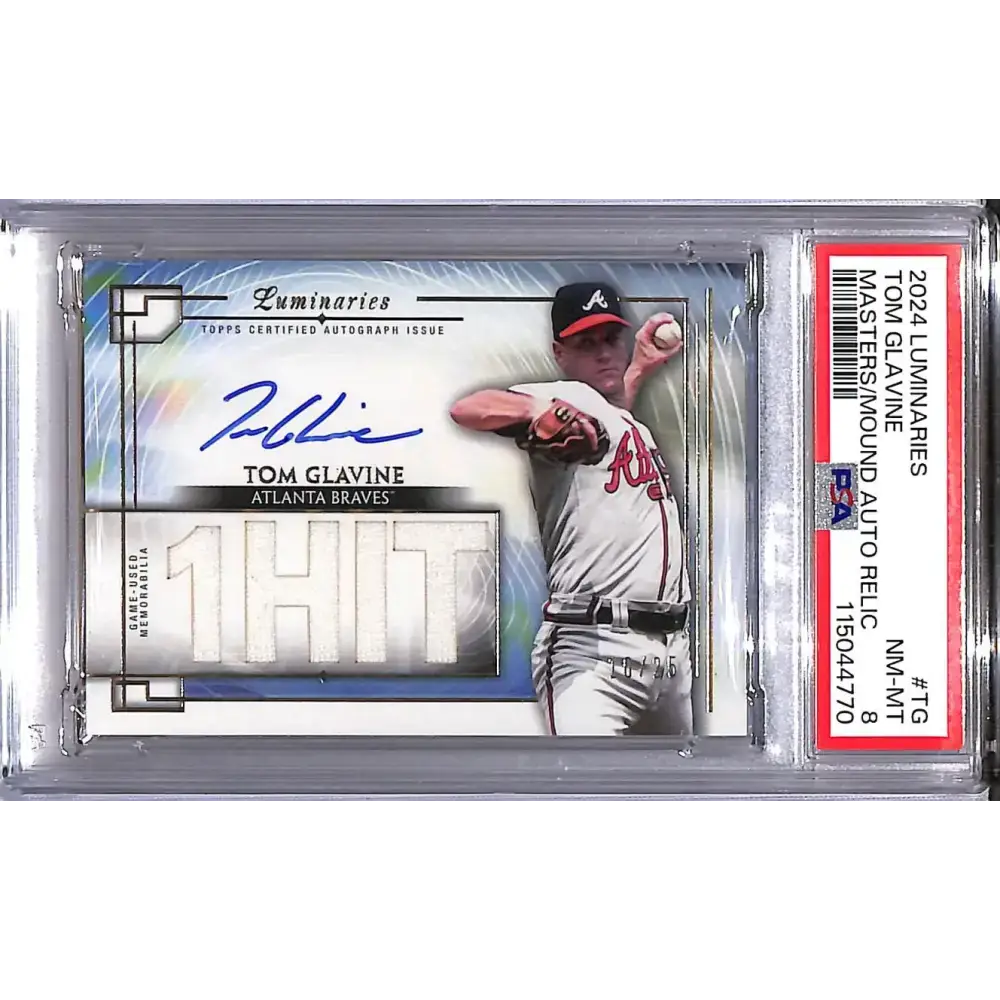 2024 Topps Luminaries Masters of the Mound #MOMAR-TG Tom Glavine PSA 8 NM-MT MEM Auto 10/25 Atlanta Braves - Baseball