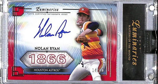 2024 Topps Luminaries Masters of the Mound Red #MOM-NR1 Nolan Ryan NM-MT Auto 4/10 Houston Astros - Baseball Card Single
