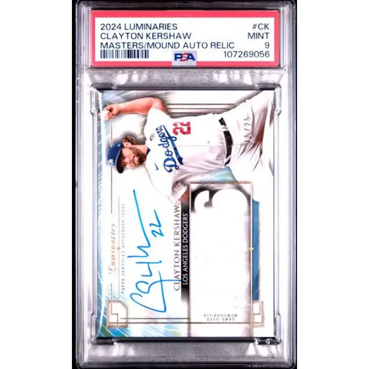 2024 Topps Luminaries #MOMARCK Clayton Kershaw PSA 9 MINT MEM Auto 15/25 Los Angeles Dodgers Baseball Card - Baseball