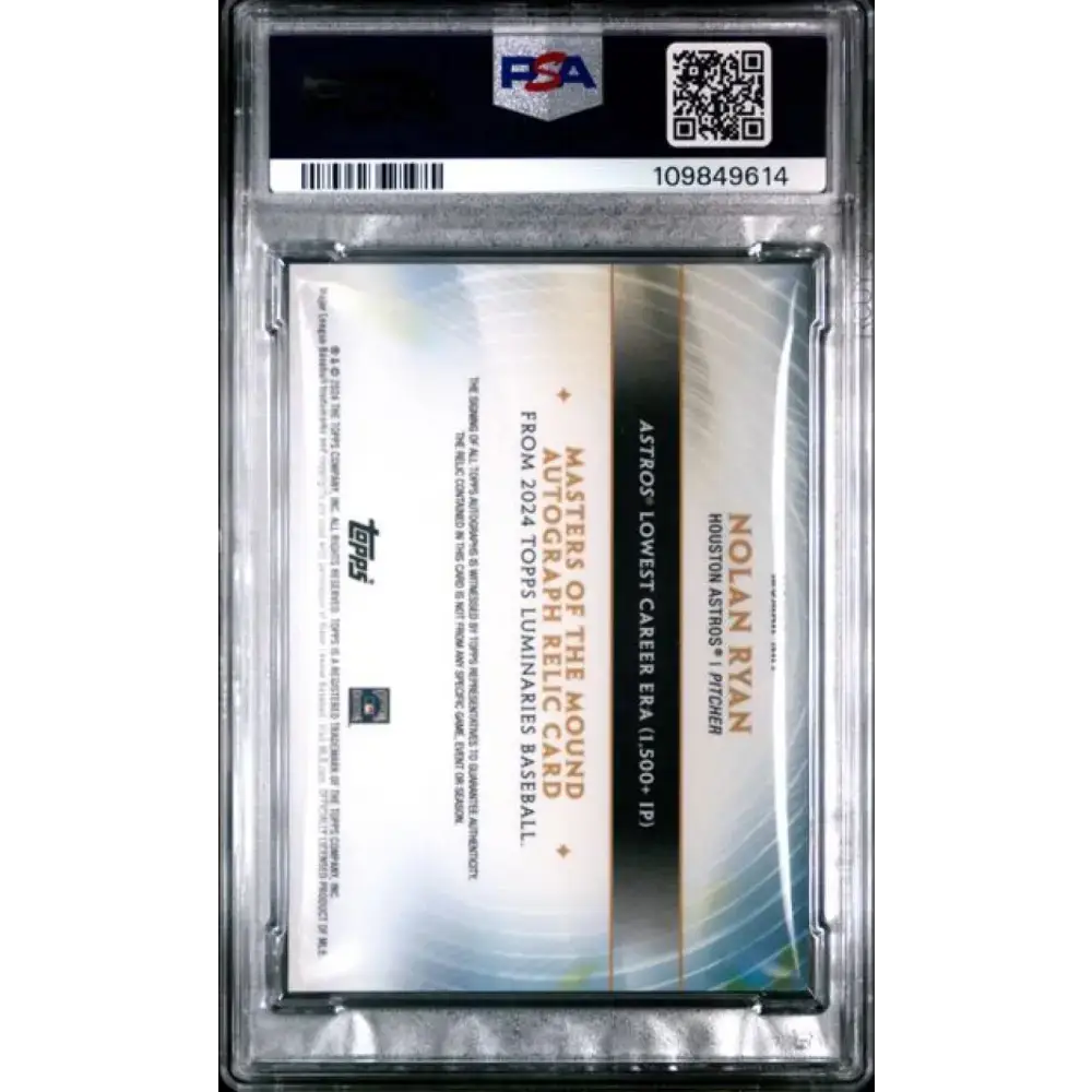 2024 Topps Luminaries #MOMARNR1 Nolan Ryan PSA 6 EX-MT MEM Auto 4/25 Houston Astros Baseball Card - Baseball Card Single