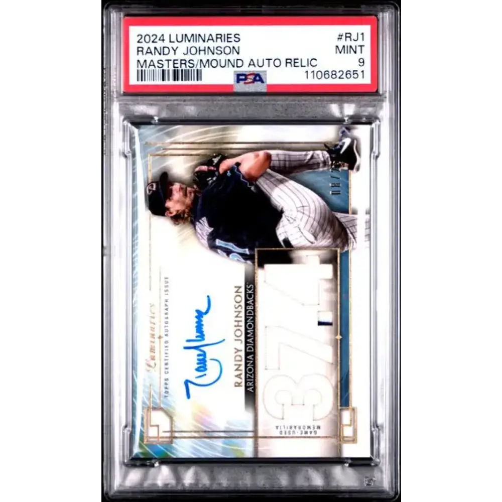 2024 Topps Luminaries #MOMARRJ1 Randy Johnson PSA 9 MINT MEM Auto 8/25 Arizona Diamondbacks Baseball Card - Baseball