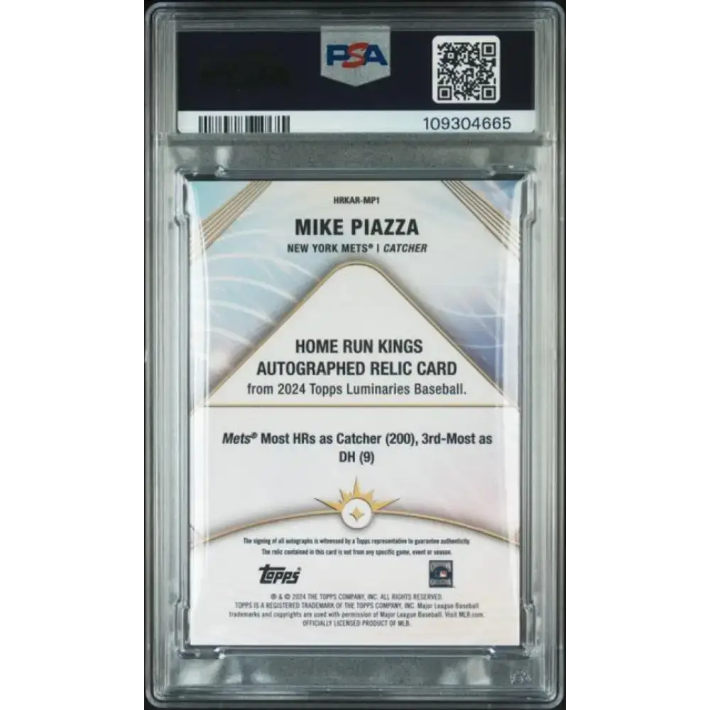 2024 Topps Luminaries #MP1 Mike Piazza PSA 9 MINT MEM Auto 9/15 New York Mets Baseball Card - Baseball Card Single