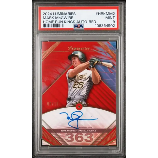 2024 Topps Luminaries Red #HRKMM2 Mark McGwire PSA 9 MINT Auto 5/10 Oakland Athletics Baseball Card - Baseball Card