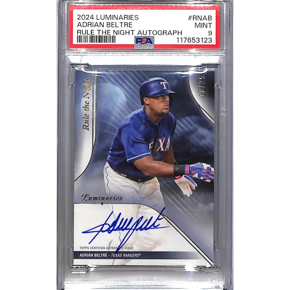 2024 Topps Luminaries Rule The Night #RN-AB Adrian Beltre PSA 9 MINT Auto 10/25 Texas Rangers - Baseball Card Single