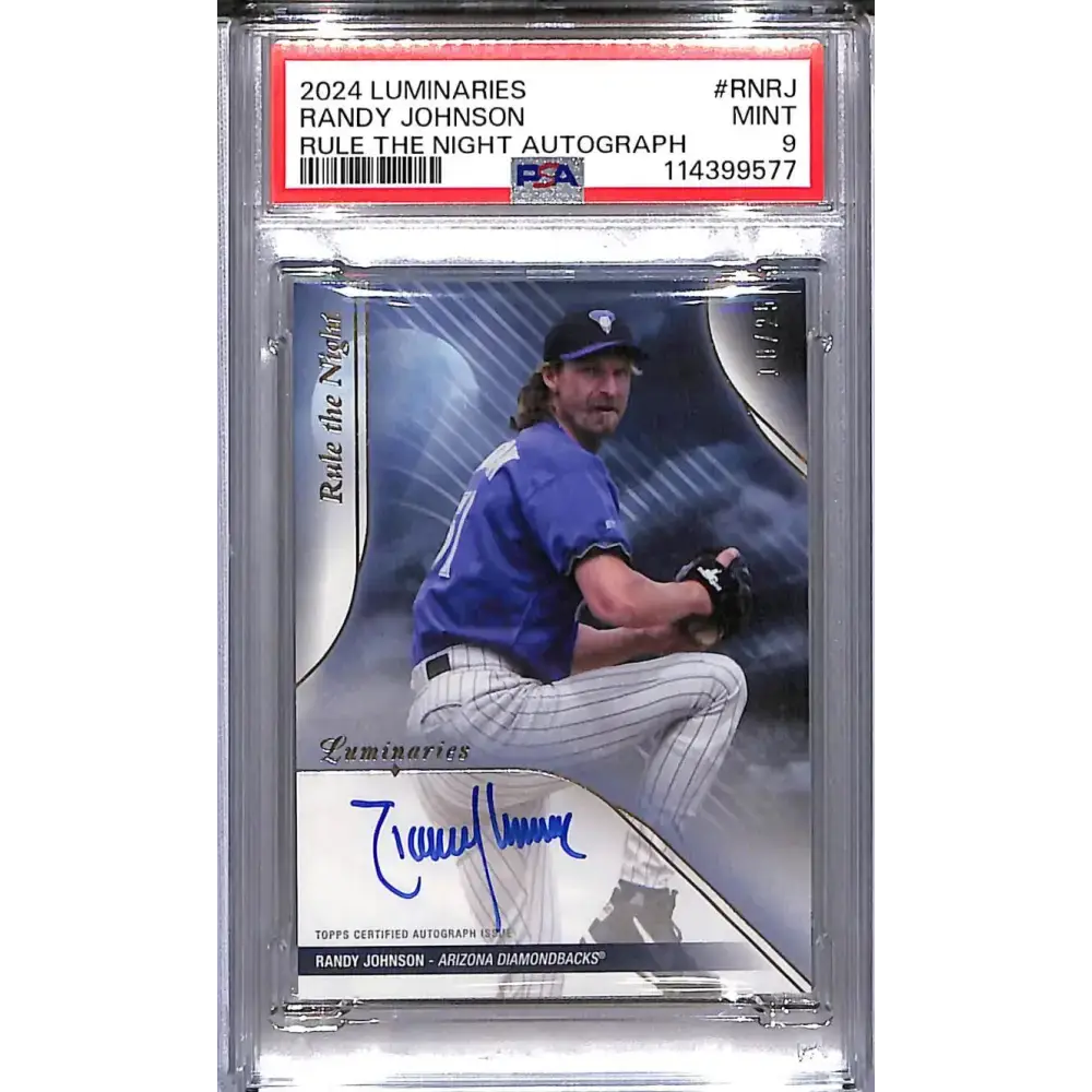 2024 Topps Luminaries Rule the Night #RN-RJ Randy Johnson PSA 9 MINT Auto 10/25 Arizona Diamondbacks - Baseball Card