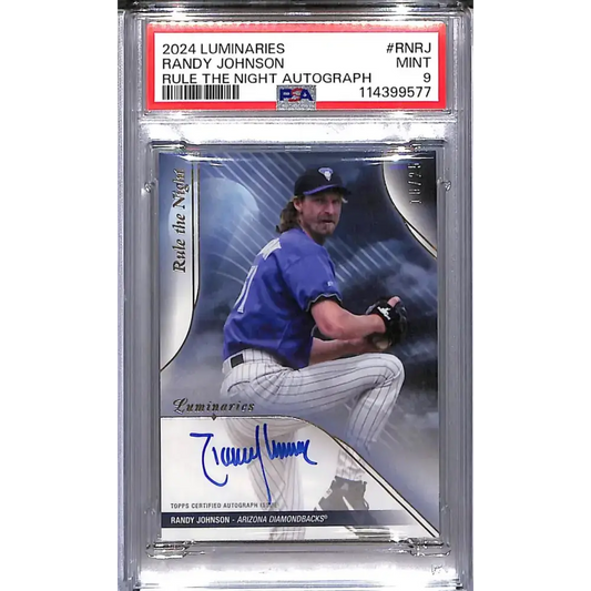 2024 Topps Luminaries Rule the Night #RN-RJ Randy Johnson PSA 9 MINT Auto 10/25 Arizona Diamondbacks - Baseball Card