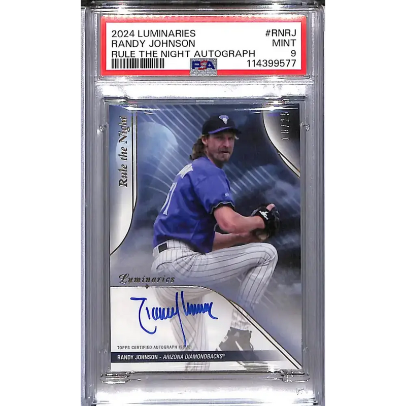 2024 Topps Luminaries Rule the Night #RN-RJ Randy Johnson PSA 9 MINT Auto 10/25 Arizona Diamondbacks - Baseball Card