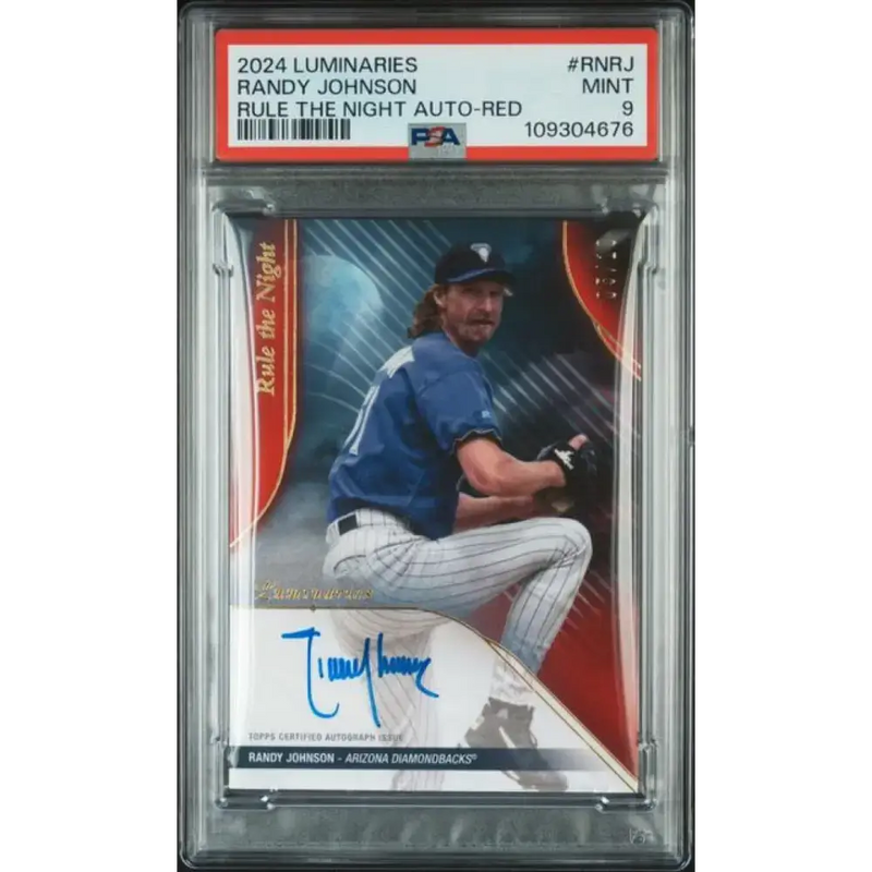 2024 Topps Luminaries Rule The Night #RNRJ Randy Johnson PSA 9 MINT Auto 5/10 Arizona Diamondbacks Baseball Card