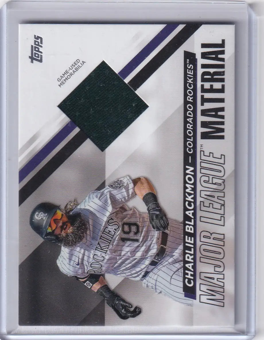 2024 Topps Major League Materials Relic #MLM2-CB Charlie Blackmon - Rockies - Baseball Card Single