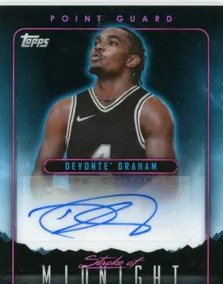 2024 Topps Midnight Devonte’ Graham #SMA-DEG Stroke of Midnight Auto Spurs - Basketball Card Single