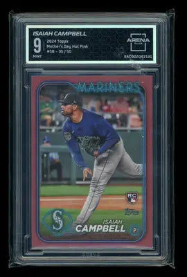 2024 Topps Mother’s Day Hot Pink Isaiah Campbell #58 35/50 RC Arena Club 9 - Baseball Card Single