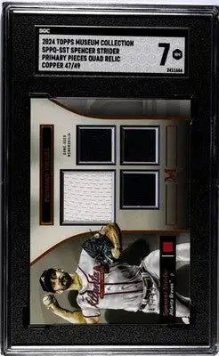 2024 Topps Museum Coll. S.Strider Primary Pieces Quad Relics Copper /49 SGC 7 - Baseball Card Single