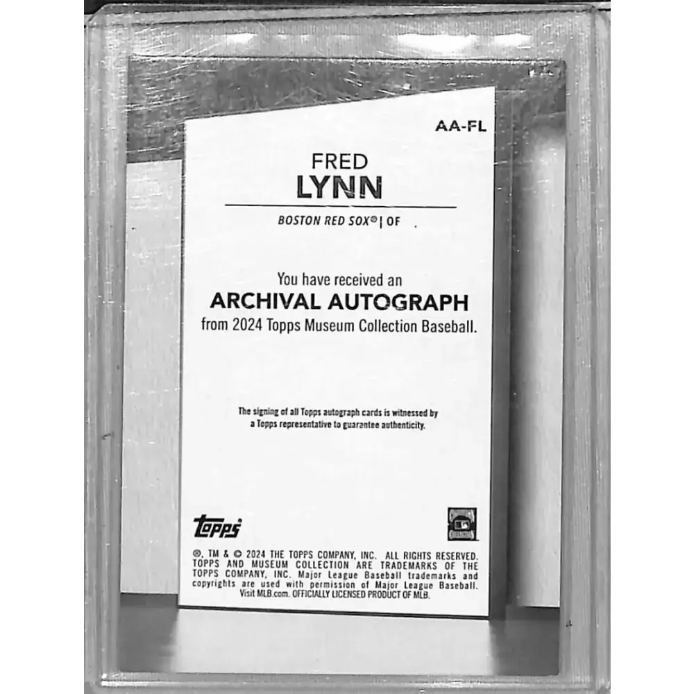 2024 Topps Museum Collection Archival Red #AA-FL Fred Lynn NM-MT Auto 6/10 Boston Red Sox - Baseball Card Single