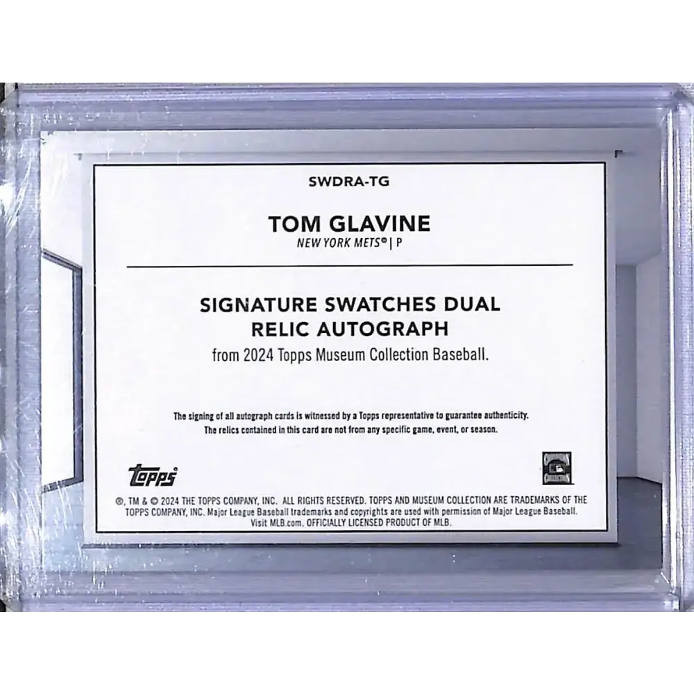2024 Topps Museum Collection Signature Swatches Dual #SWDRA-TG Tom Glavine NM-MT MEM Auto 19/25 New York Mets