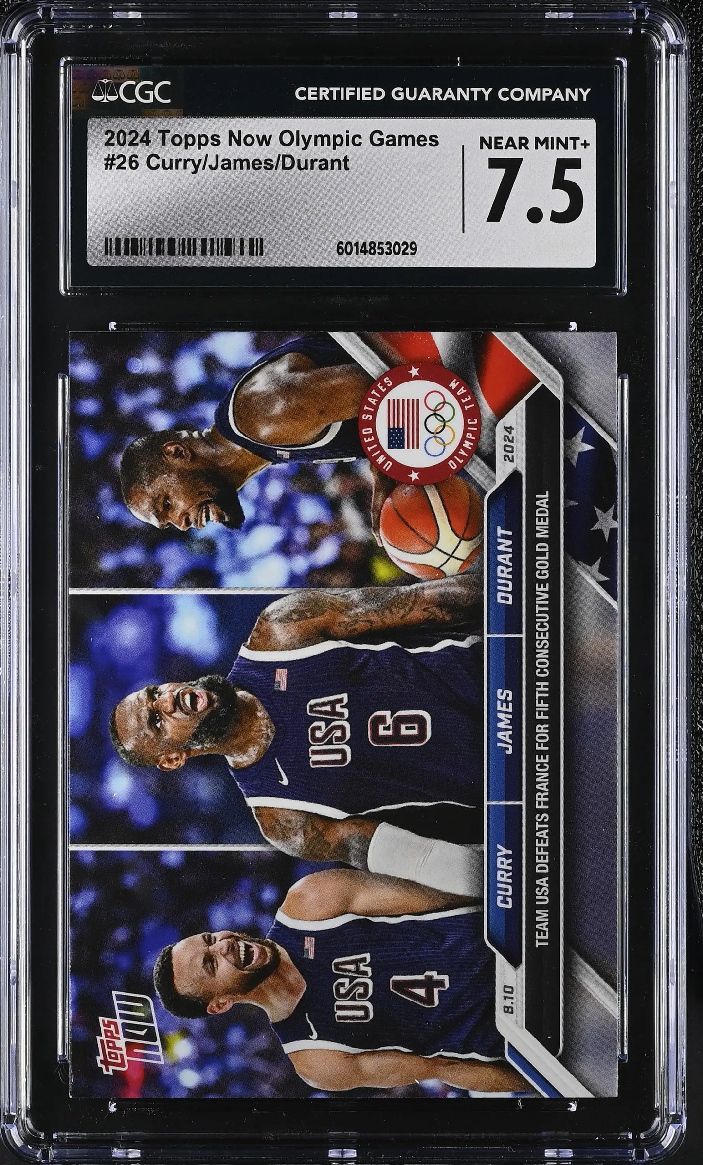 2024 Topps Now Olympic Games Card 26 Curry James Durant CGC 7.5 NM+ - Basketball Card Single