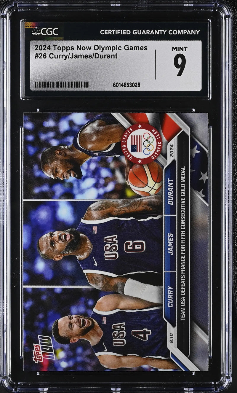 2024 Topps Now Olympic Games Card 26 Curry James Durant CGC 9 Mint - Sports Cards - Basketball Single