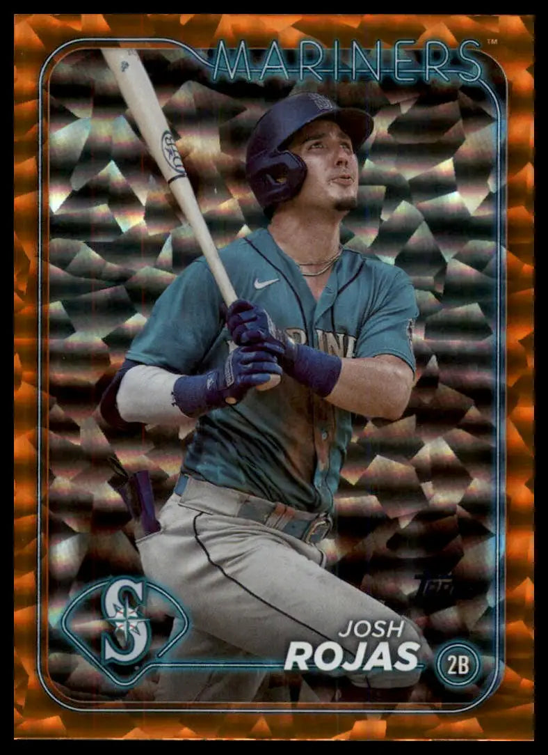2024 Topps - Orange Crackle Foil Josh Rojas 487 /299 Seattle Mariners NM - Baseball Card Single