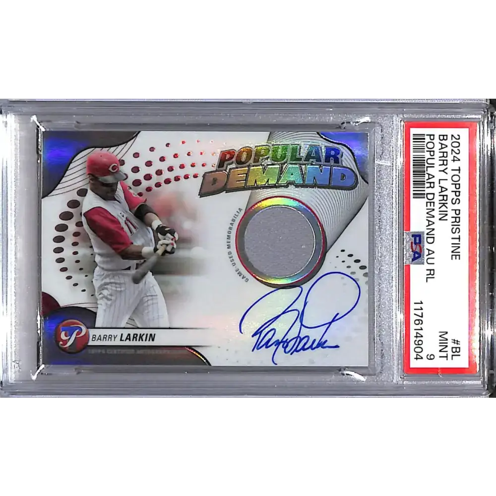 2024 Topps Prisitne Popular Demand #DPAR-BL Barry Larkin PSA 9 MINT MEM Auto Cincinnati Reds - Baseball Card Single
