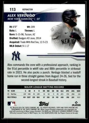 2024 Topps Pristine #113 Alex Verdugo Refractors - Baseball Card Single