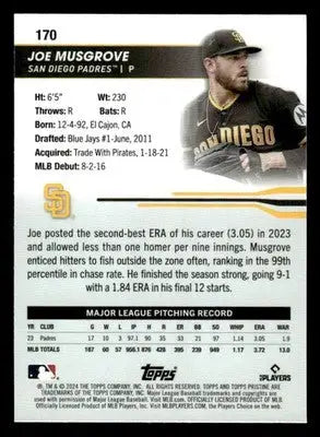 2024 Topps Pristine #170 Joe Musgrove - Baseball Card Single