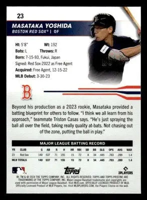 2024 Topps Pristine #23 Masataka Yoshida - Baseball Card Single