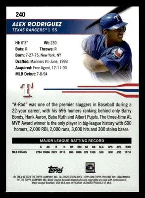 2024 Topps Pristine #240 Alex Rodriguez - Baseball Card Single