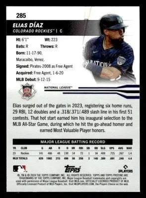 2024 Topps Pristine #285 Elias Díaz All-Star Game - Baseball Card Single