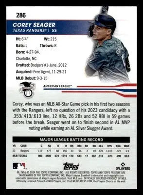 2024 Topps Pristine #286 Corey Seager All-Star Game - Baseball Card Single