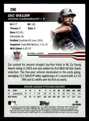 2024 Topps Pristine #290 Zac Gallen All-Star Game - Baseball Card Single