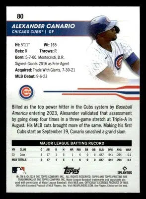 2024 Topps Pristine #80 Alexander Canario - Baseball Card Single