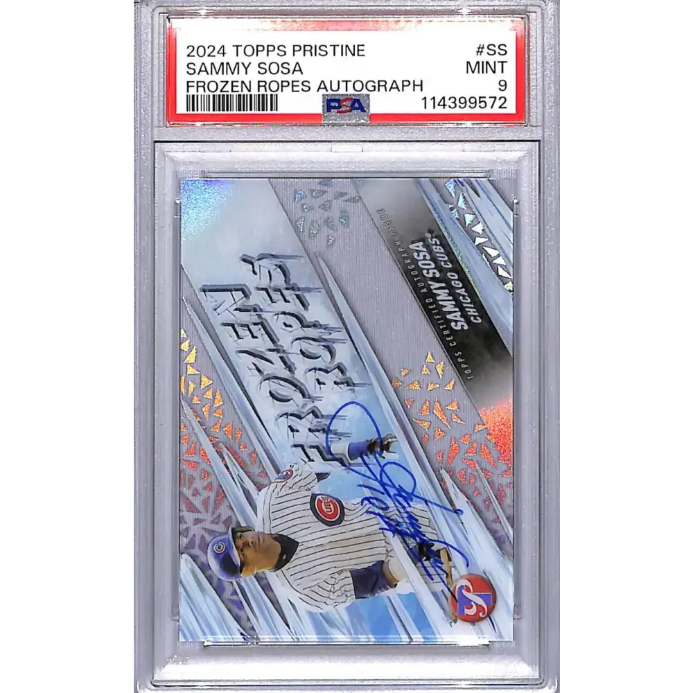 2024 Topps Pristine Frozen Ropes #FRA-SS Sammy Sosa PSA 9 MINT Auto Chicago Cubs - Baseball Card Single