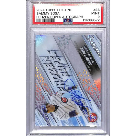 2024 Topps Pristine Frozen Ropes #FRA-SS Sammy Sosa PSA 9 MINT Auto Chicago Cubs - Baseball Card Single