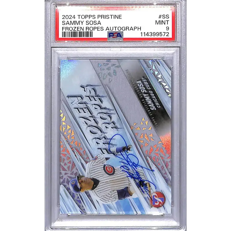 2024 Topps Pristine Frozen Ropes #FRA-SS Sammy Sosa PSA 9 MINT Auto Chicago Cubs - Baseball Card Single
