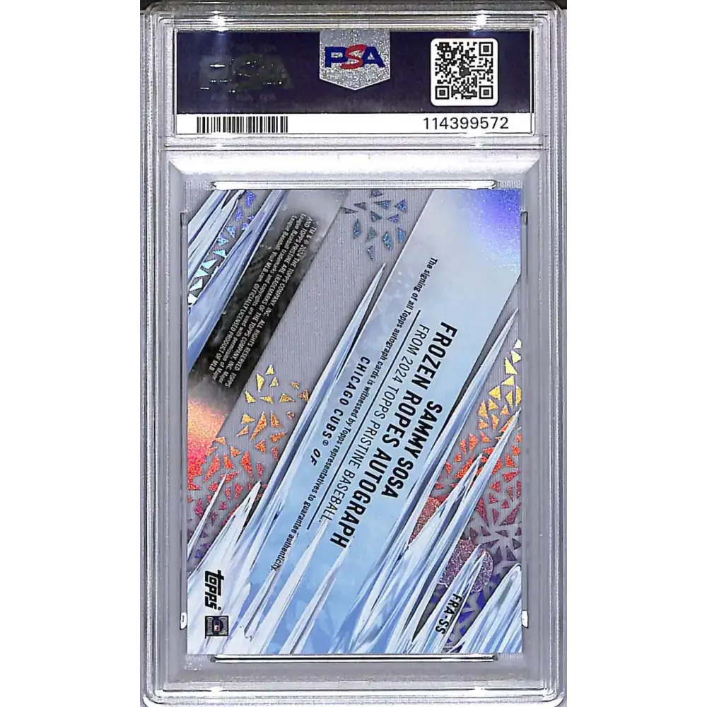 2024 Topps Pristine Frozen Ropes #FRA-SS Sammy Sosa PSA 9 MINT Auto Chicago Cubs - Baseball Card Single