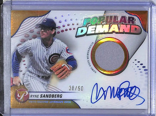 2024 Topps Pristine Gold #DPAR-RS Ryne Sandberg NM-MT MEM Auto 38/50 Chicago Cubs - Baseball Card Single