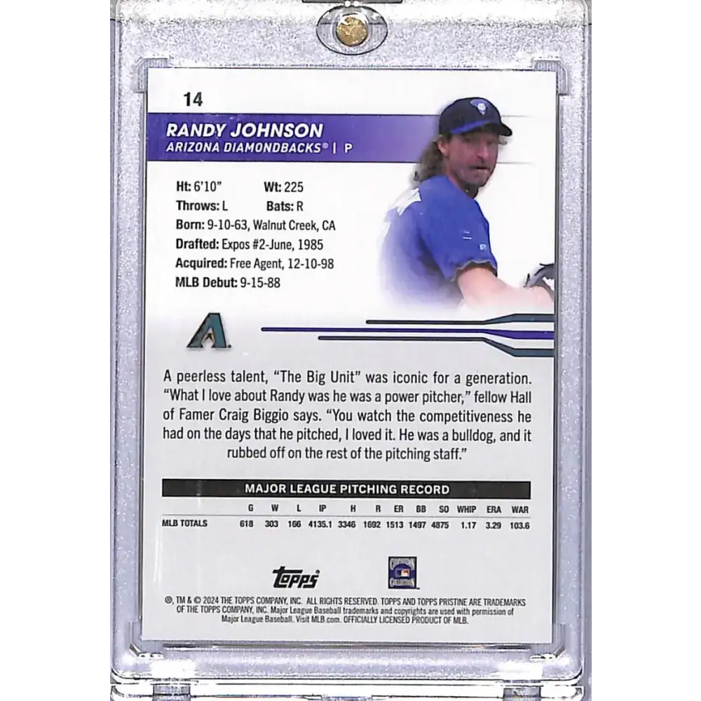 2024 Topps Pristine Green #14 Randy Johnson NM-MT 033/150 Arizona Diamondbacks - Baseball Card Single