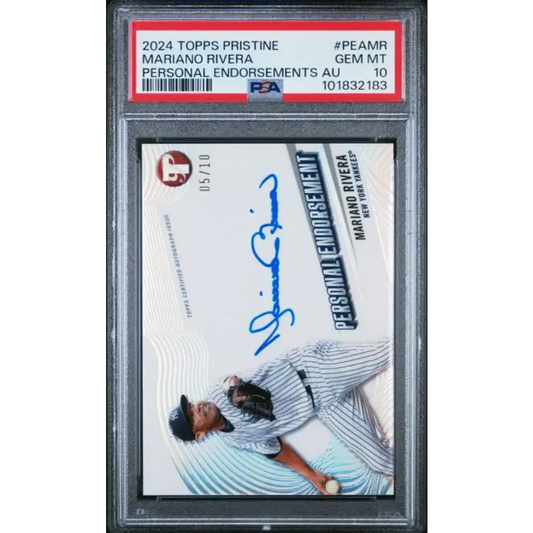 2024 Topps Pristine #PEAMR Mariano Rivera PSA 10 GEM MINT Auto 5/10 New York Yankees Baseball Card - Baseball Card