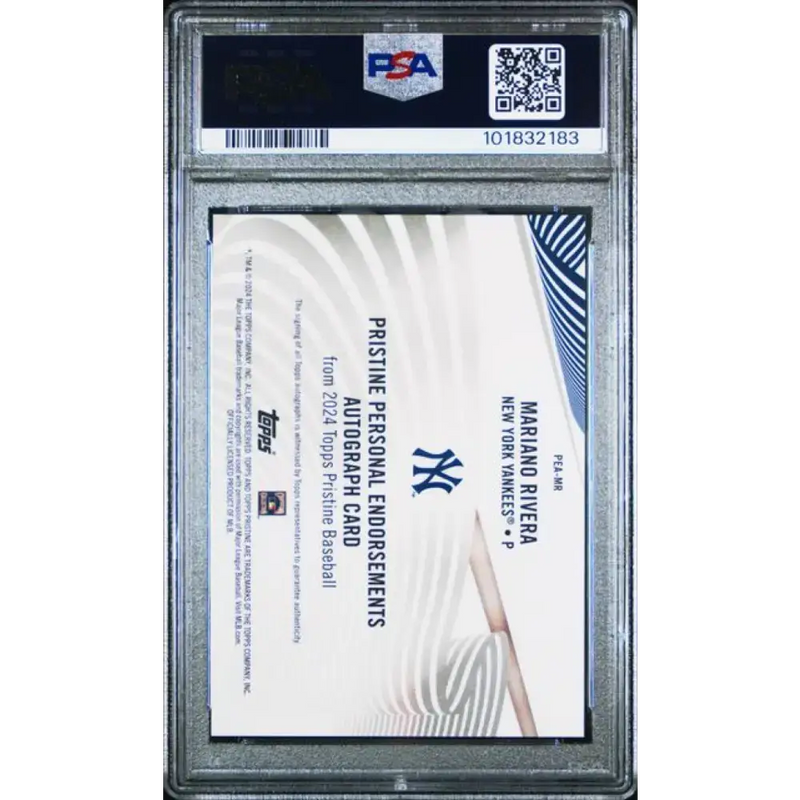 2024 Topps Pristine #PEAMR Mariano Rivera PSA 10 GEM MINT Auto 5/10 New York Yankees Baseball Card - Baseball Card