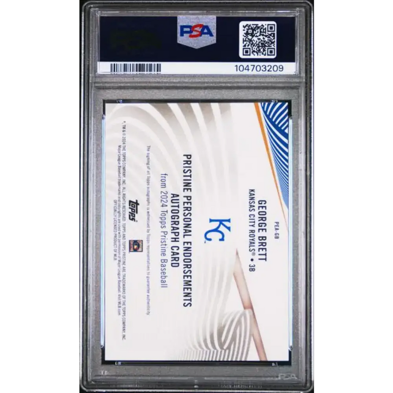 2024 Topps Pristine Personal Endorsements Refractor Red #PEA-GB George Brett PSA 8 NM-MT Auto 3/5 Kansas City Royals