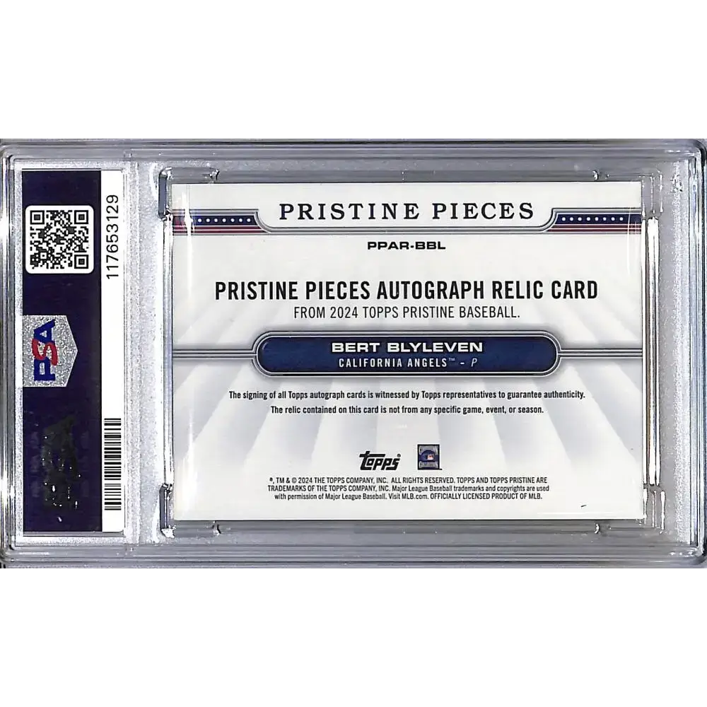 2024 Topps Pristine Pieces Gold #PPAR-BBL Bert Blyleven PSA 9 MINT MEM Auto 32/50 California Angels - Baseball Card
