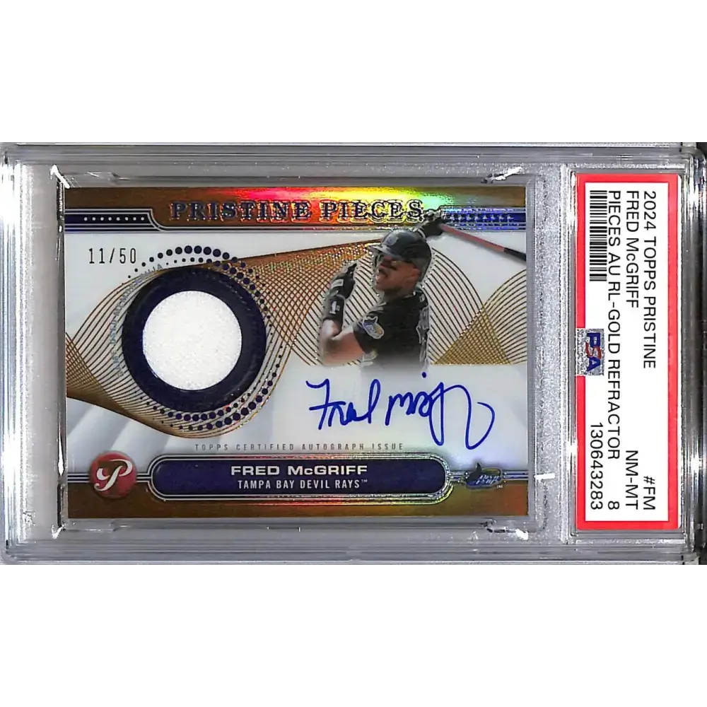 2024 Topps Pristine Pieces Gold #PPAR-FM Fred McGriff PSA 8 NM-MT MEM Auto 11/50 Tampa Bay Rays - Baseball Card Single